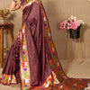 Beautiful Brown Paithani Silk Saree With Appealing Blouse Piece
