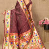 Beautiful Brown Paithani Silk Saree With Appealing Blouse Piece