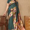 Ravishing Dark Green Paithani Silk Saree With Delightful Blouse Piece