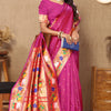 Fairytale Dark Pink Paithani Silk Saree With Beauteous Blouse Piece
