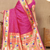 Fairytale Dark Pink Paithani Silk Saree With Beauteous Blouse Piece