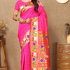 Elision Magenta Paithani Silk Saree With Lissome Blouse Piece