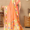 Transcendent Peach Paithani Silk Saree With Vivacious Blouse Piece
