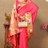 Winsome Pink Paithani Silk Saree With Piquant Blouse Piece