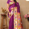 Resonant Purple Paithani Silk Saree With Posh Blouse Piece