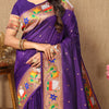 Proficient Royal Purple Paithani Silk Saree With Enchanting Blouse Piece