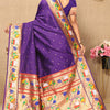 Proficient Royal Purple Paithani Silk Saree With Enchanting Blouse Piece