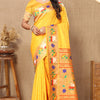 Denouement Yellow Paithani Silk Saree With Quintessential Blouse Piece