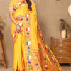 Denouement Yellow Paithani Silk Saree With Quintessential Blouse Piece