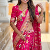 Sempiternal Dark Pink Soft Banarasi Silk Saree With Dissemble Blouse Piece
