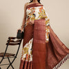 Gratifying Beige Kalamkari Printed Saree With Jazzy Blouse Piece