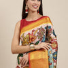 Arresting Beige Kalamkari Printed Saree With Impressive Blouse Piece