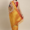 Arresting Beige Kalamkari Printed Saree With Impressive Blouse Piece