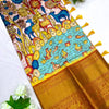 Arresting Beige Kalamkari Printed Saree With Impressive Blouse Piece