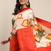 Pretty Beige Kalamkari Printed Saree With Amazing Blouse Piece