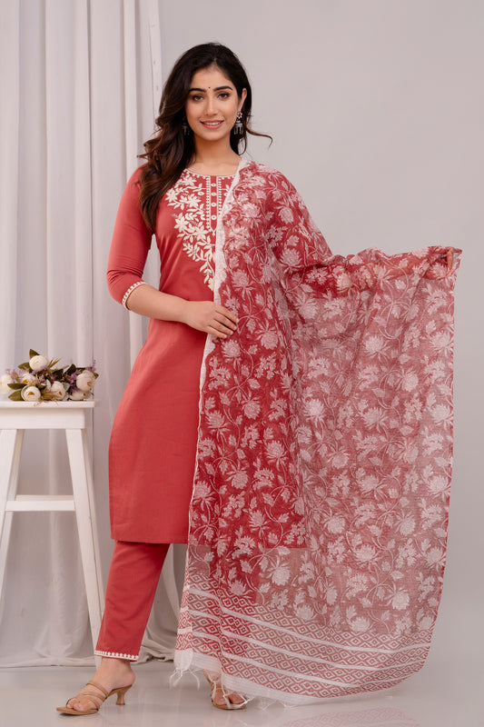 Ready to wear cotton flex suit set