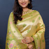 Palimpsest Green Paithani Silk Saree With Scintillating Blouse Piece
