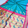 Assemblage Rama Paithani Silk Saree With Aplomb Blouse Piece