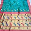 Assemblage Rama Paithani Silk Saree With Aplomb Blouse Piece