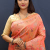 Ratatouille Peach Soft Banarasi Silk Saree With Sempiternal Blouse Piece