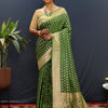 Woebegone Green Soft Banarasi Silk Saree With Confounding Blouse Piece