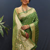 Woebegone Green Soft Banarasi Silk Saree With Confounding Blouse Piece