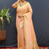 Fragrant Peach Soft Banarasi Silk Saree With Tempting Blouse Piece