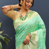 Woebegone Turquoise Soft Banarasi Silk Saree With Sumptuous Blouse Piece