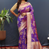 Dissemble Purple Soft Banarasi Silk Saree With Pulsating Blouse Piece