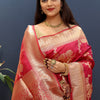 Adoring Wine Soft Banarasi Silk Saree With Vivacious Blouse Piece
