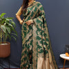Flattering Dark Green Soft Banarasi Silk Saree With Alluring Blouse Piece
