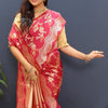 Gratifying Dark Pink Soft Banarasi Silk Saree With Charming Blouse Piece