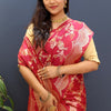 Gratifying Dark Pink Soft Banarasi Silk Saree With Charming Blouse Piece