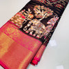 Confounding Brown Kalamkari Printed Saree With Scintilla Blouse Piece