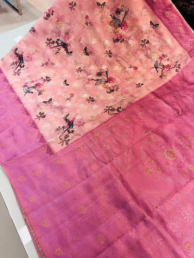 Sophisticated Pink Cotton Silk Saree With Charming Blouse Piece