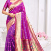 Wonderful Purple Paithani Silk Saree With Charming Blouse Piece