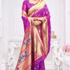 Wonderful Purple Paithani Silk Saree With Charming Blouse Piece