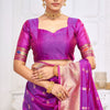 Wonderful Purple Paithani Silk Saree With Charming Blouse Piece