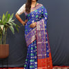 Beleaguer Blue Patola Silk Saree with Exemplary Blouse Piece