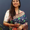 Woebegone Navy Blue Patola Silk Saree with Quixotic Blouse Piece