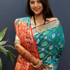 Effervescent Rama Patola Silk Saree with Piquant Blouse Piece