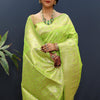 Evocative Parrot Soft Banarasi Silk Saree With Mellifluous Blouse Piece