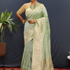 Serendipity Pista Soft Banarasi Silk Saree With Magnetic Blouse Piece