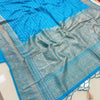 Bewitching Firozi Soft Banarasi Silk Saree With Pulsating Blouse Piece