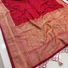 Intricate Maroon Soft Banarasi Silk Saree With Confounding Blouse Piece