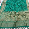 Nebula Sea Green Soft Banarasi Silk Saree With Ailurophile Blouse Piece