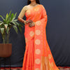 Quintessential Peach Soft Banarasi Silk Saree With Surreptitious Blouse Piece