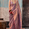 Sempiternal Lavender Kanjivaram Silk Saree With Snazzy Blouse Piece