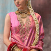 Dissemble Pink Kanjivaram Silk Saree With Ephemeral Blouse Piece