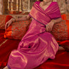 Glorious Dark Pink Kanjivaram Silk Saree With Stunner Blouse Piece